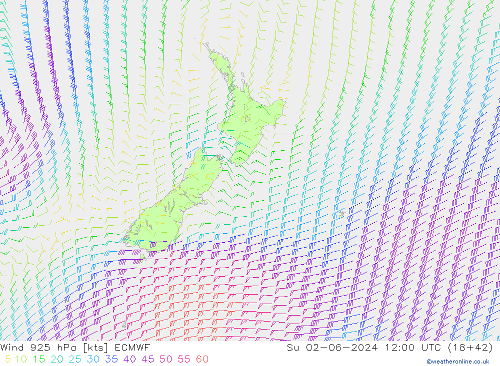 ветер 925 гПа ECMWF Вс 02.06.2024 12 UTC