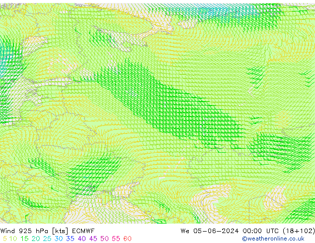 Wind 925 hPa ECMWF We 05.06.2024 00 UTC
