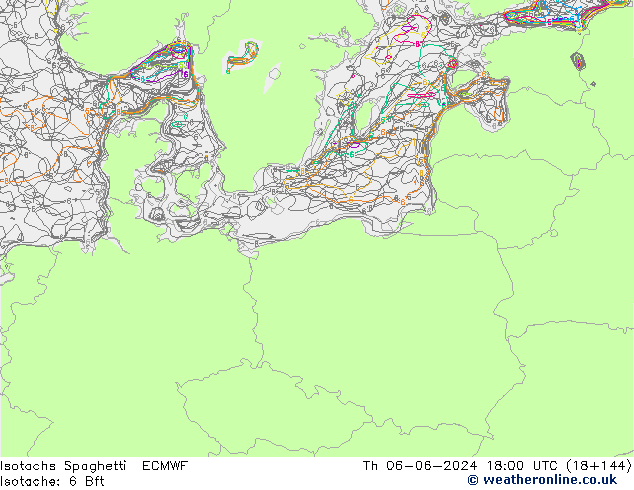 Eşrüzgar Hızları Spaghetti ECMWF Per 06.06.2024 18 UTC