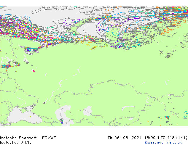 Izotacha Spaghetti ECMWF czw. 06.06.2024 18 UTC