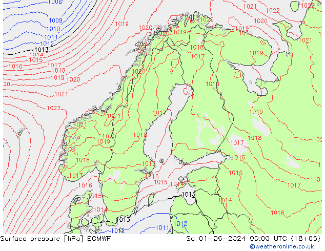 地面气压 ECMWF 星期六 01.06.2024 00 UTC