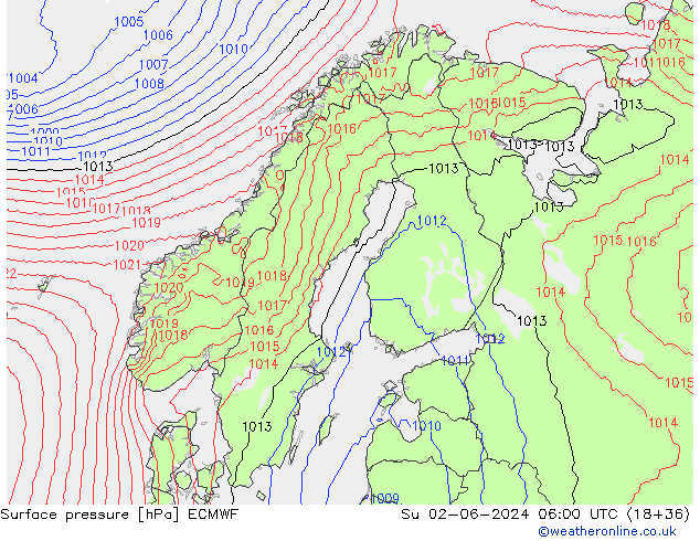 ciśnienie ECMWF nie. 02.06.2024 06 UTC