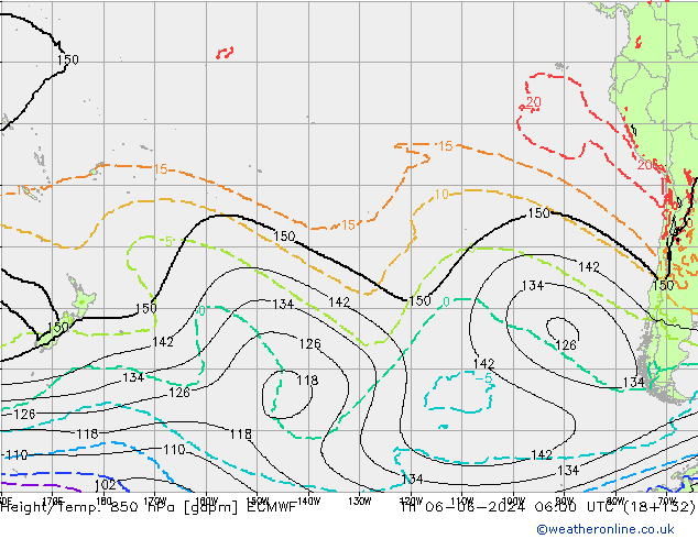 Height/Temp. 850 hPa ECMWF Th 06.06.2024 06 UTC