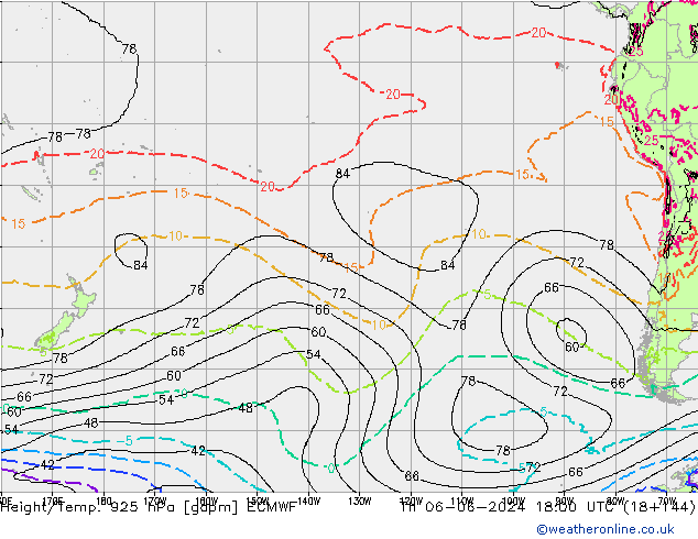 Height/Temp. 925 hPa ECMWF gio 06.06.2024 18 UTC