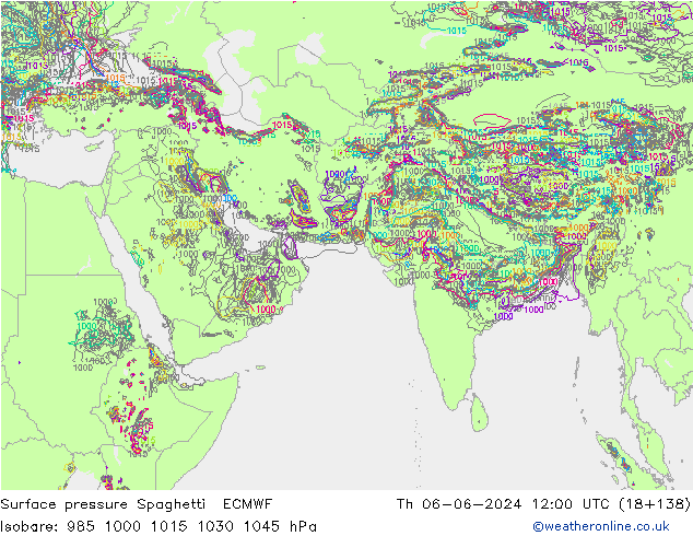 приземное давление Spaghetti ECMWF чт 06.06.2024 12 UTC
