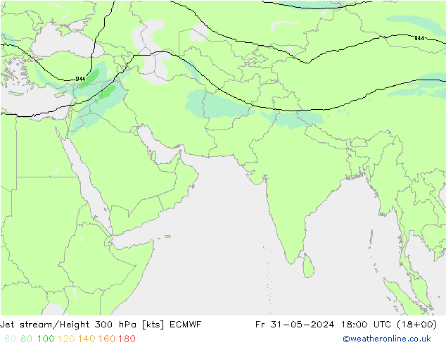 Jet stream ECMWF Sex 31.05.2024 18 UTC