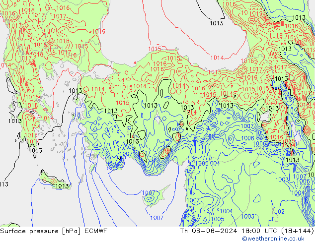 приземное давление ECMWF чт 06.06.2024 18 UTC