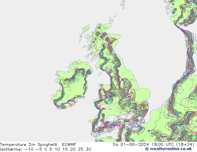 Sıcaklık Haritası 2m Spaghetti ECMWF Cts 01.06.2024 18 UTC