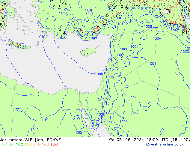 Jet stream ECMWF Qua 05.06.2024 18 UTC