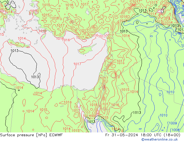 приземное давление ECMWF пт 31.05.2024 18 UTC