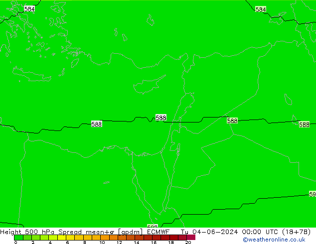 Height 500 hPa Spread ECMWF mar 04.06.2024 00 UTC