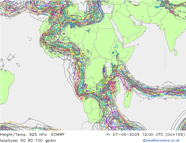 Height/Temp. 925 гПа ECMWF пт 07.06.2024 12 UTC