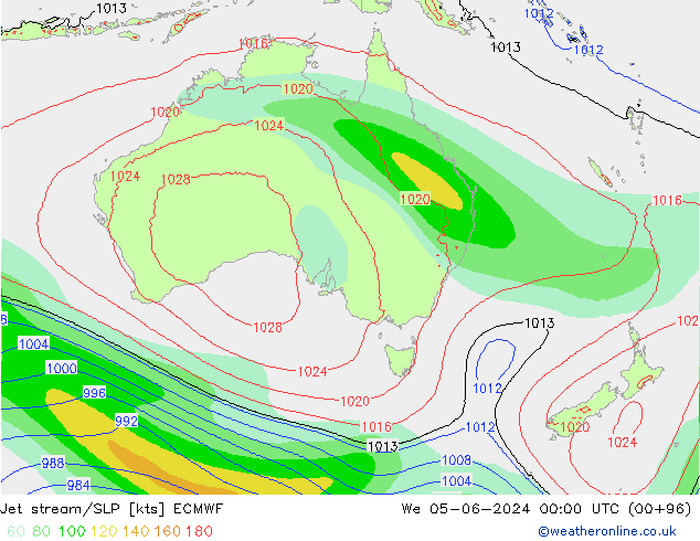 Jet stream/SLP ECMWF St 05.06.2024 00 UTC