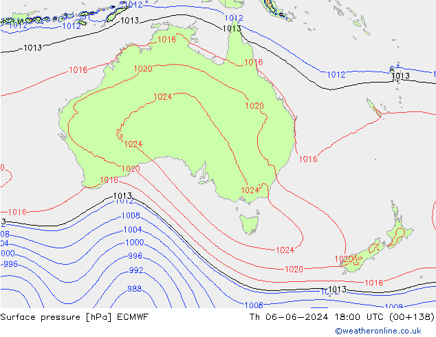 Yer basıncı ECMWF Per 06.06.2024 18 UTC