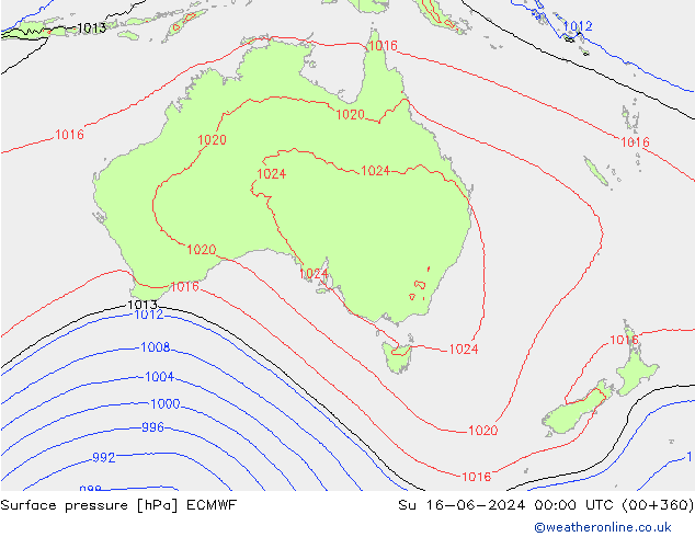 ciśnienie ECMWF nie. 16.06.2024 00 UTC