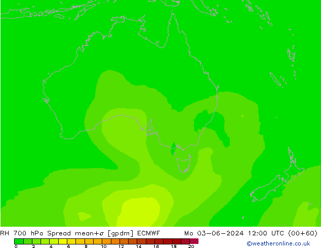 RH 700 hPa Spread ECMWF Mo 03.06.2024 12 UTC