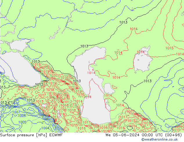 Surface pressure ECMWF We 05.06.2024 00 UTC