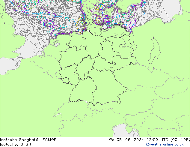 Isotachs Spaghetti ECMWF We 05.06.2024 12 UTC