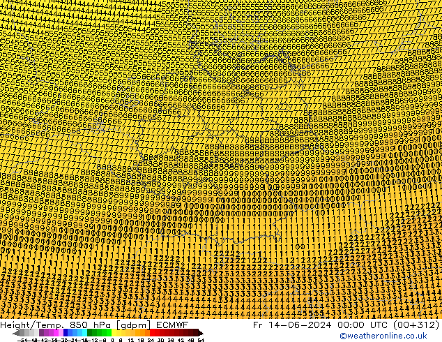 Height/Temp. 850 hPa ECMWF Sex 14.06.2024 00 UTC