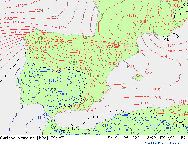 Yer basıncı ECMWF Cts 01.06.2024 18 UTC