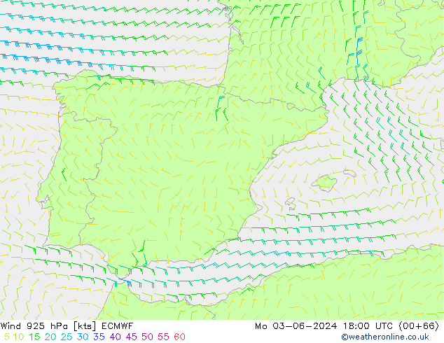 Wind 925 hPa ECMWF Mo 03.06.2024 18 UTC