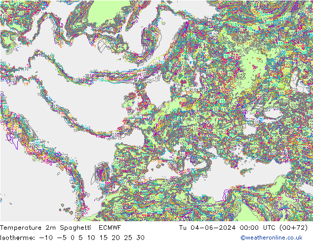 Temperaturkarte Spaghetti ECMWF Di 04.06.2024 00 UTC