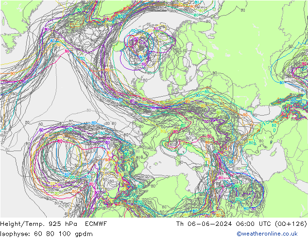 Height/Temp. 925 hPa ECMWF Do 06.06.2024 06 UTC