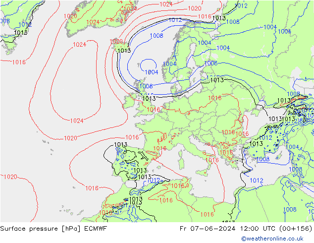 pression de l'air ECMWF ven 07.06.2024 12 UTC