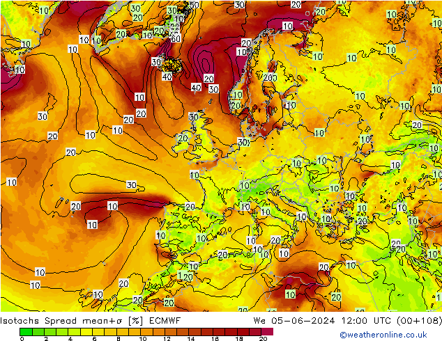 Isotachs Spread ECMWF St 05.06.2024 12 UTC