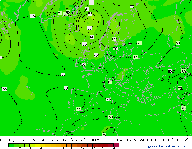 Height/Temp. 925 hPa ECMWF Di 04.06.2024 00 UTC