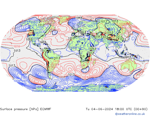 Presión superficial ECMWF mar 04.06.2024 18 UTC