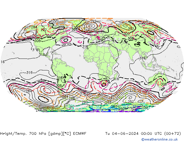 Height/Temp. 700 hPa ECMWF  04.06.2024 00 UTC