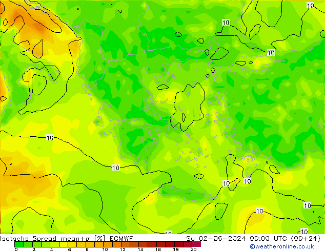 Isotachs Spread ECMWF Dom 02.06.2024 00 UTC