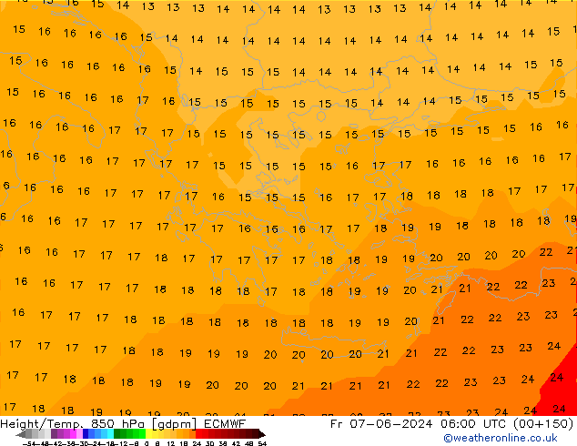 Height/Temp. 850 hPa ECMWF  07.06.2024 06 UTC