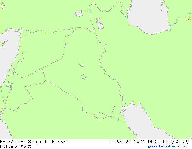 Humedad rel. 700hPa Spaghetti ECMWF mar 04.06.2024 18 UTC