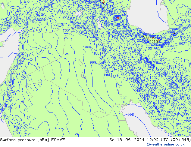 pressão do solo ECMWF Sáb 15.06.2024 12 UTC