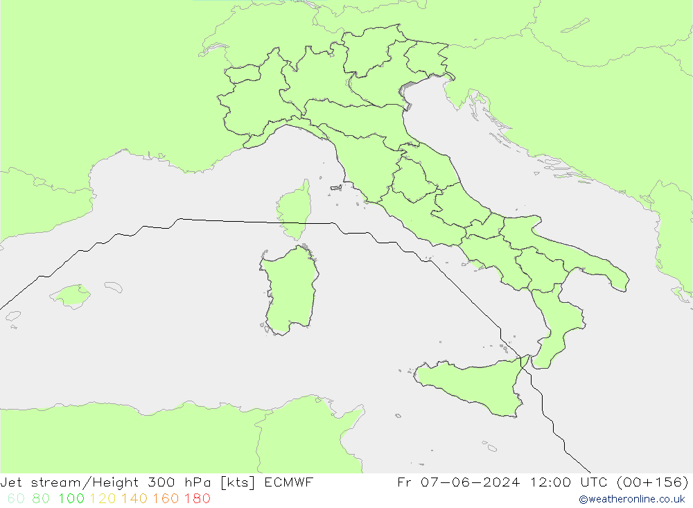 Jet stream ECMWF Sex 07.06.2024 12 UTC