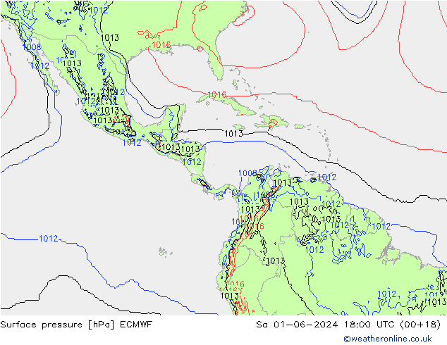 Luchtdruk (Grond) ECMWF za 01.06.2024 18 UTC