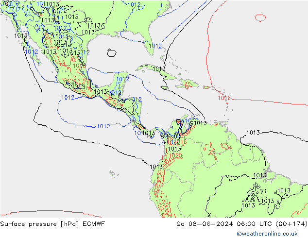 Luchtdruk (Grond) ECMWF za 08.06.2024 06 UTC