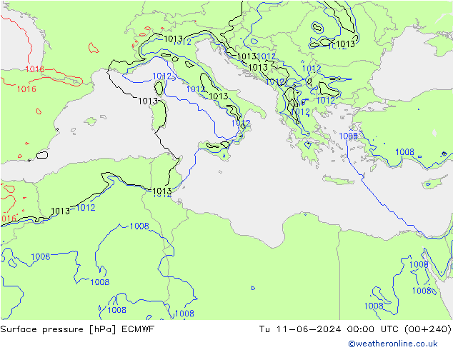 ciśnienie ECMWF wto. 11.06.2024 00 UTC