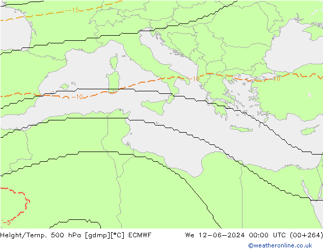 Height/Temp. 500 hPa ECMWF  12.06.2024 00 UTC