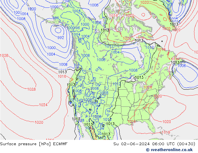 ciśnienie ECMWF nie. 02.06.2024 06 UTC