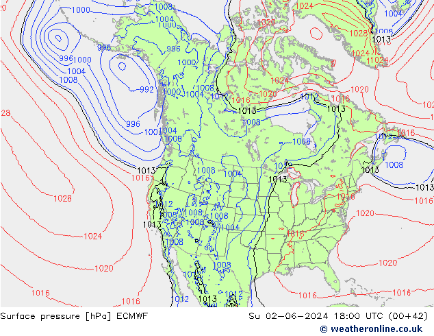 Surface pressure ECMWF Su 02.06.2024 18 UTC