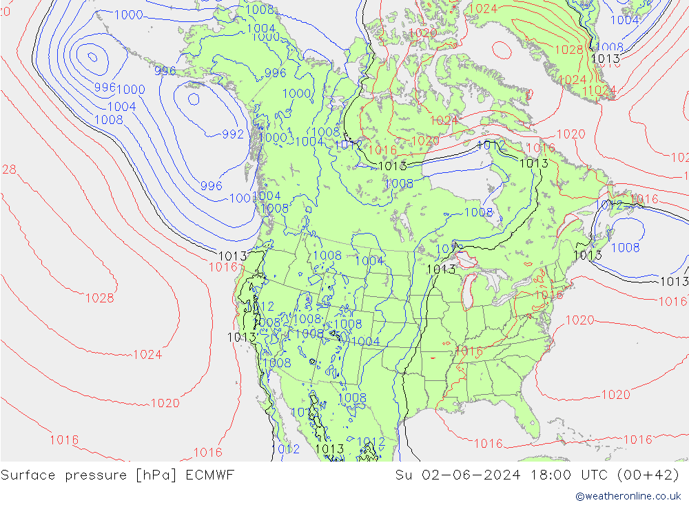 Surface pressure ECMWF Su 02.06.2024 18 UTC