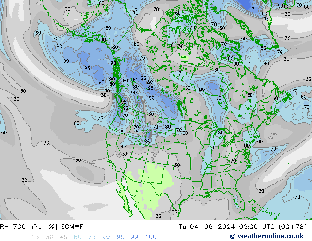 RH 700 hPa ECMWF Di 04.06.2024 06 UTC