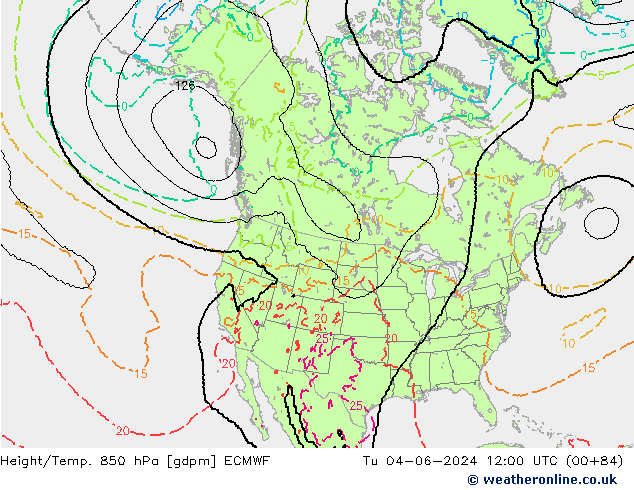 Height/Temp. 850 hPa ECMWF Ter 04.06.2024 12 UTC