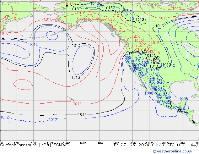 Surface pressure ECMWF Fr 07.06.2024 00 UTC