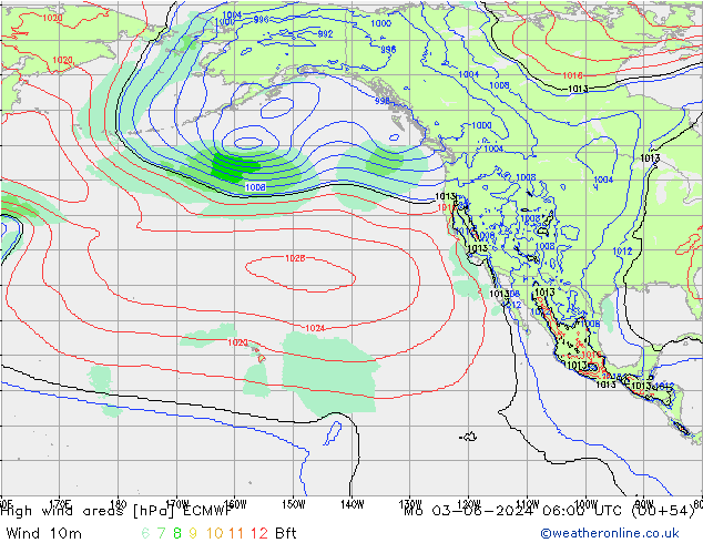 Izotacha ECMWF pon. 03.06.2024 06 UTC