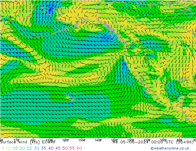 Surface wind ECMWF We 05.06.2024 00 UTC