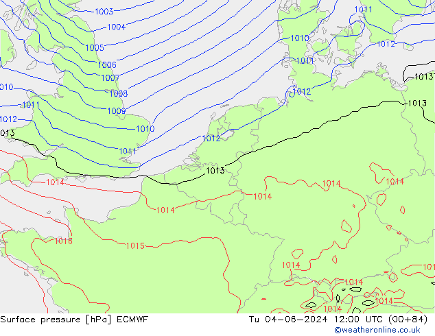 pression de l'air ECMWF mar 04.06.2024 12 UTC